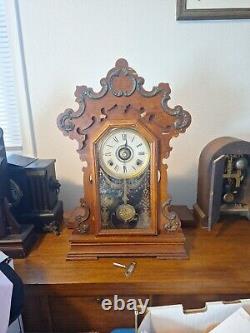 Seth Thomas Gingerbread Kitchen Parlor Mantel Table Shelf Clock Running With Key