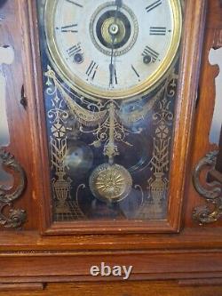 Seth Thomas Gingerbread Kitchen Parlor Mantel Table Shelf Clock Running With Key