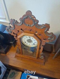 Seth Thomas Gingerbread Kitchen Parlor Mantel Table Shelf Clock Running With Key