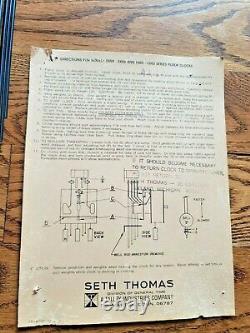 Seth Thomas Grandfather Clock Kit Dial Movement Weights Pendulum Chimes Chains