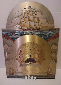 Seth Thomas Hand Painted Nautical Brass Grandfather clock face dial