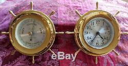 Seth Thomas Helmsman #1008 Nautical Ship Bell Clock 1508 Barometer