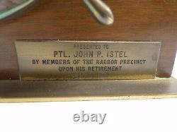 Seth Thomas Helmsman Brass Case Key Wind Ships Bell Clock E527-001 w Stand AS IS