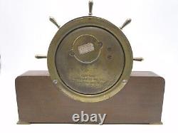 Seth Thomas Helmsman Brass Case Key Wind Ships Bell Clock E527-001 w Stand AS IS