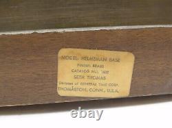 Seth Thomas Helmsman Brass Case Key Wind Ships Bell Clock E527-001 w Stand AS IS