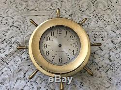 Seth Thomas Helmsman Brass Ship's Clock Seven Jewels For Repair Or Parts