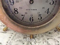 Seth Thomas Helmsman Brass Ship's Clock Seven Jewels For Repair Or Parts