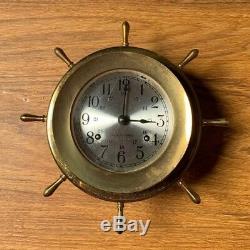 Seth Thomas Helmsman Brass Ships Bell Clock With 7 Jewel Movement