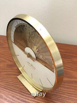 Seth Thomas / Hermle Quartz World Time Brass Desk Clock Tested/Working RARE