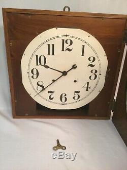 Seth Thomas Hudson 1920s Hanging 30 Day Run Antique Clock Solid Wood Runs A-1