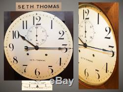 Seth Thomas Hudson 1921 Hanging 30 Day Run Antique Clock In Grained Mahogany