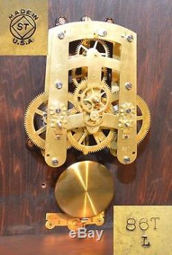 Seth Thomas Hudson 1921 Hanging 30 Day Run Antique Clock In Grained Mahogany