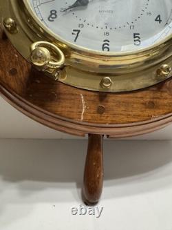 Seth Thomas Hyannis Ship's Wheel Wall Clock Model #1068