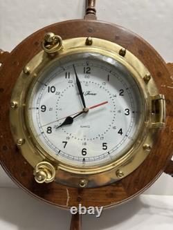 Seth Thomas Hyannis Ship's Wheel Wall Clock Model #1068