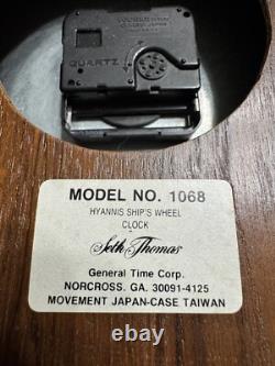Seth Thomas Hyannis Ship's Wheel Wall Clock Model #1068