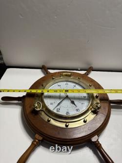 Seth Thomas Hyannis Ship's Wheel Wall Clock Model #1068