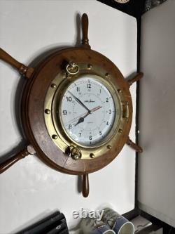 Seth Thomas Hyannis Ship's Wheel Wall Clock Model #1068