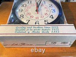 Seth Thomas Industrial Wall Clock Battery Op 24 Hour MCM New Old Stock Rare