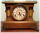 Seth Thomas Light Brown Adamantine Mantel Clock Late 1800's Works Great