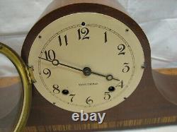 Seth Thomas Lynton IW E514 Tambour Camel Back Shelf Hour Chime Clock