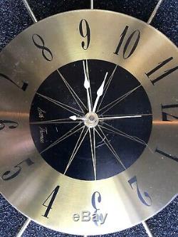 Seth Thomas MID Century Starburst Art Deco Wall Clock Works