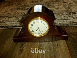 Seth Thomas Mahogany Antique Mantel Clock Original Movement Chime & Key