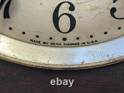 Seth Thomas Mahogany Tambour Case 2 Movement Clock 4 Rod Runs Strikes & Chimes