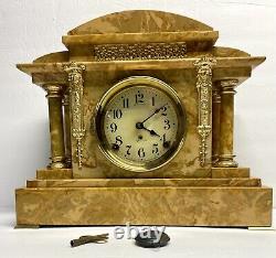 Seth Thomas Mantel Clock Brazilian Onyx, Scarce Model, Restored, Runs Excellent