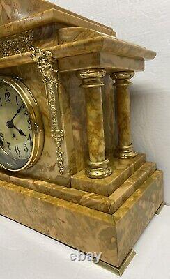 Seth Thomas Mantel Clock Brazilian Onyx, Scarce Model, Restored, Runs Excellent