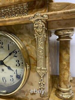 Seth Thomas Mantel Clock Brazilian Onyx, Scarce Model, Restored, Runs Excellent