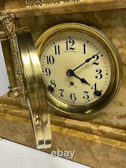 Seth Thomas Mantel Clock Brazilian Onyx, Scarce Model, Restored, Runs Excellent