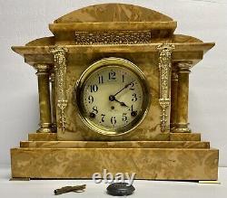 Seth Thomas Mantel Clock Brazilian Onyx, Scarce Model, Restored, Runs Excellent