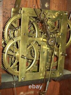 Seth Thomas Mantel Clock Key Wind Pendulum Weighted Movement Reverse Painted
