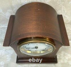 Seth Thomas Mantel Clock with Inlaid Mahogany Case Runs & Strikes 48J Movement