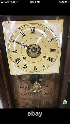 Seth Thomas Mantel Pendulum String Weight Driven Clock Antique not working