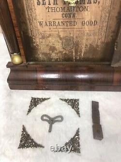 Seth Thomas Mantel Pendulum String Weight Driven Clock Antique not working