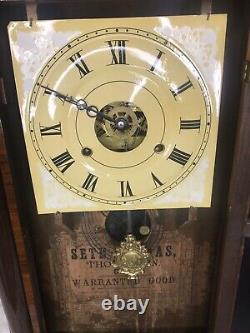 Seth Thomas Mantel Pendulum String Weight Driven Clock Antique not working