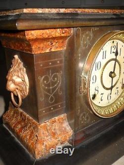 Seth Thomas Mantle Clock Art Noveau Adamantine 8-day w key early 1900s