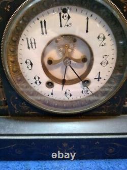 Seth Thomas Mantle Clock Cast Iron Cabinet. 1940 Era. Fully Serviced Works 13lbs