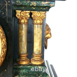 Seth Thomas Mantle Clock Classical Pillar faux Marble WATCH VIDEO OF CLOCK