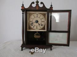 Seth Thomas Mantle Clock Kingsbury Pillar Scroll Clock Reverse Painted WORKS