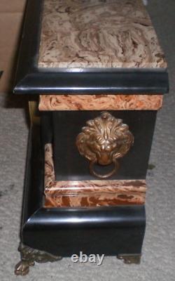Seth Thomas Mantle Clock With Metal Claw Feet Lions Heads No Key Untested VG+