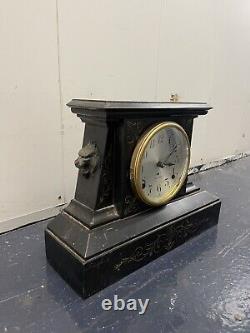 Seth Thomas Mantle Clock With Painted Decoration And Cast Lion Heads
