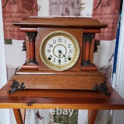 Seth Thomas Marken Golden Oak Adamantine Mantle Clock