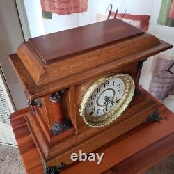 Seth Thomas Marken Golden Oak Adamantine Mantle Clock