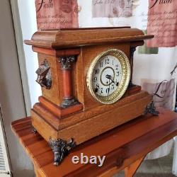 Seth Thomas Marken Golden Oak Adamantine Mantle Clock