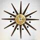 Seth Thomas Mid Century Modern Atomic Sunburst Wall Clock E617-000 For Parts