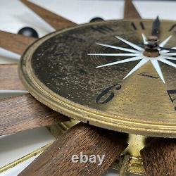 Seth Thomas Mid Century Modern Atomic Sunburst Wall Clock E617-000 FOR PARTS