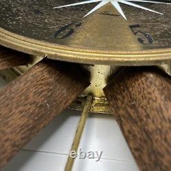 Seth Thomas Mid Century Modern Atomic Sunburst Wall Clock E617-000 FOR PARTS