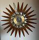 Seth Thomas Mid Century Modern Atomic Sunburst Wall Clock Not Working For Parts